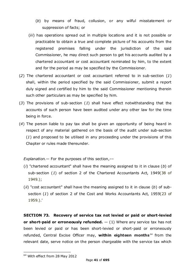 Service Tax Act Pdf